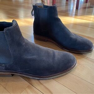 Clarks original dark brown suede chukka with crepe sole.